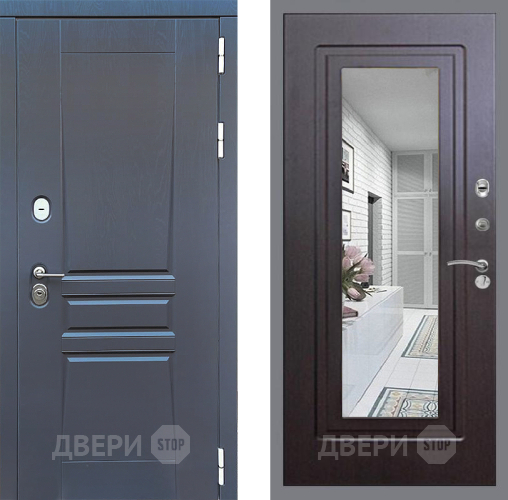 Входная металлическая Дверь Стоп ПЛАТИНУМ Зеркало ФЛ-120 Венге в Черноголовке
