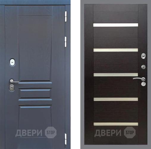 Входная металлическая Дверь Стоп ПЛАТИНУМ СБ-14 венге поперечный в Черноголовке