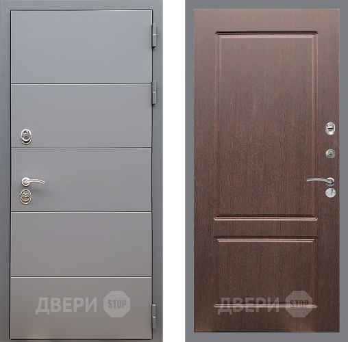 Входная металлическая Дверь Стоп АРТ ГРАФИТ ФЛ-117 Орех премиум в Черноголовке