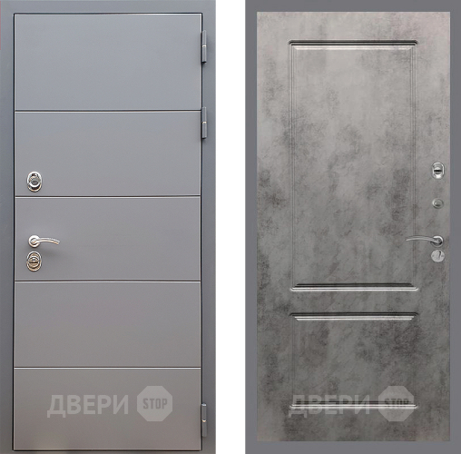 Входная металлическая Дверь Стоп АРТ ГРАФИТ ФЛ-117 Бетон темный в Черноголовке
