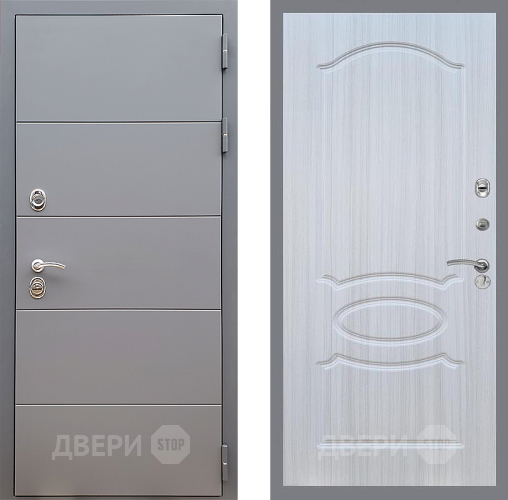 Входная металлическая Дверь Стоп АРТ ГРАФИТ ФЛ-128 Сандал белый в Черноголовке