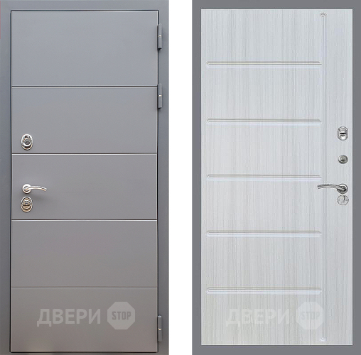 Входная металлическая Дверь Стоп АРТ ГРАФИТ ФЛ-102 Сандал белый в Черноголовке