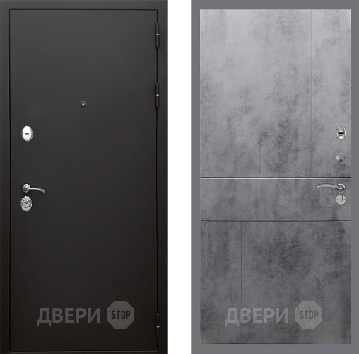 Входная металлическая Дверь Стоп КЛАССИК Шагрень ФЛ-290 Бетон темный в Черноголовке