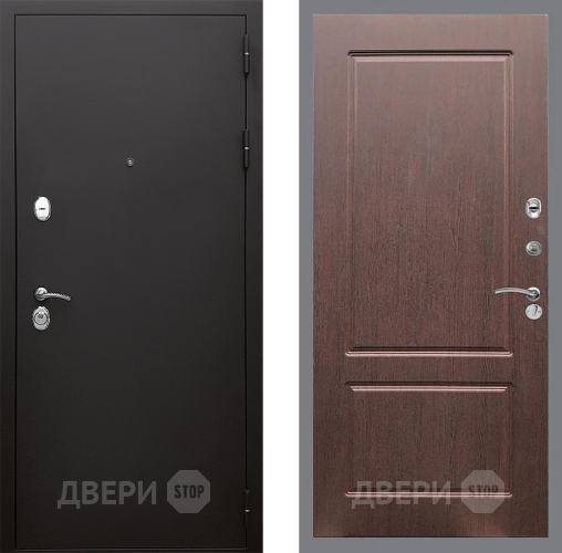 Входная металлическая Дверь Стоп КЛАССИК Шагрень ФЛ-117 Орех премиум в Черноголовке
