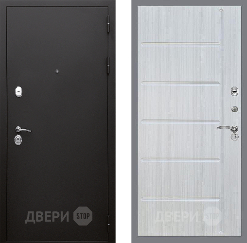 Входная металлическая Дверь Стоп КЛАССИК Шагрень ФЛ-102 Сандал белый в Черноголовке