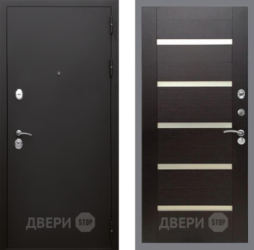 Входная металлическая Дверь Стоп КЛАССИК Шагрень СБ-14 венге поперечный в Черноголовке