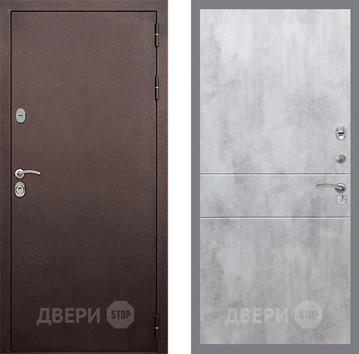 Входная металлическая Дверь Стоп КЛАССИК Медь ФЛ-290 Бетон светлый в Черноголовке