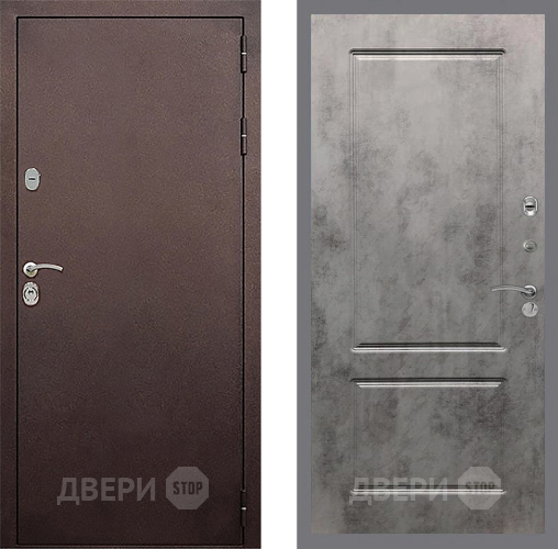 Входная металлическая Дверь Стоп КЛАССИК Медь ФЛ-117 Бетон темный в Черноголовке