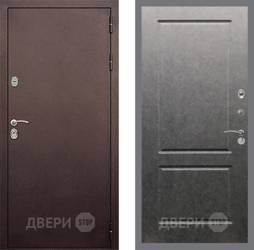 Дверь Стоп КЛАССИК Медь ФЛ-117 Штукатурка графит в Черноголовке