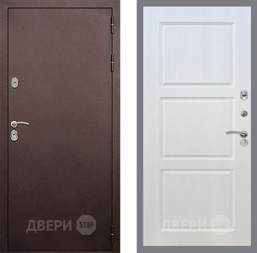 Входная металлическая Дверь Стоп КЛАССИК Медь ФЛ-3 Лиственница беж в Черноголовке