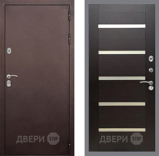 Входная металлическая Дверь Стоп КЛАССИК Медь СБ-14 венге поперечный в Черноголовке