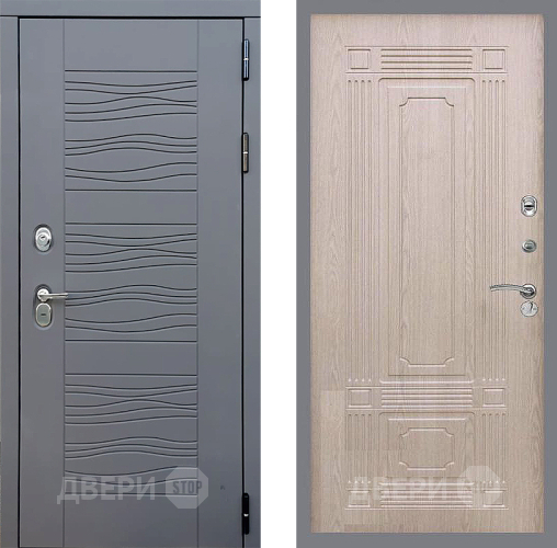 Входная металлическая Дверь Стоп СКАНДИ ФЛ-2 Беленый дуб в Черноголовке