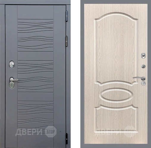 Входная металлическая Дверь Стоп СКАНДИ ФЛ-128 Беленый дуб в Черноголовке