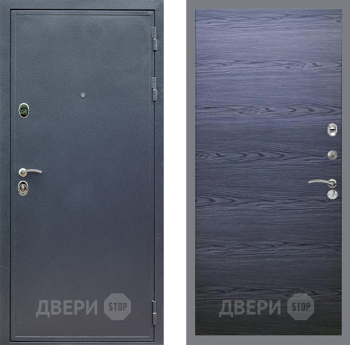 Входная металлическая Дверь Стоп СИЛЬВЕР Гладкая Дуб тангенальный черный в Черноголовке