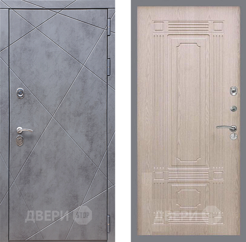 Входная металлическая Дверь Стоп Лучи ФЛ-2 Беленый дуб в Черноголовке