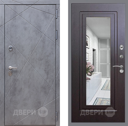 Входная металлическая Дверь Стоп Лучи Зеркало ФЛ-120 Венге в Черноголовке