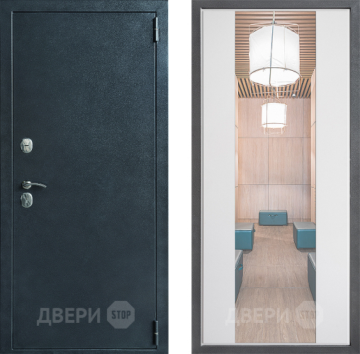 Дверь Дверной континент ДК-70 Дизайн ФЛЗ-1 Зеркало Белый софт в Черноголовке