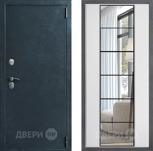 Дверь Дверной континент ДК-70 Дизайн ФЛЗ-2 Зеркало Белый софт в Черноголовке
