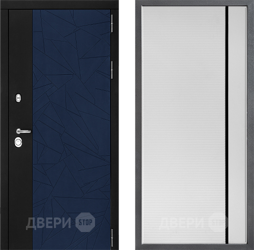 Входная металлическая Дверь Дверной континент ДК-9 ФЛ-757 Черное Стекло Софт милк в Черноголовке