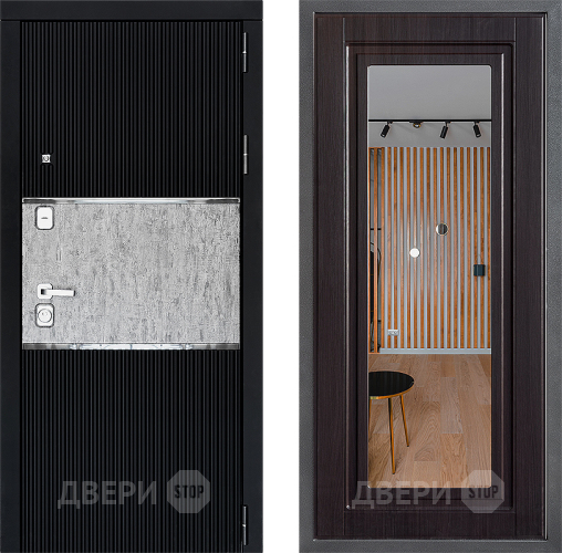 Входная металлическая Дверь Дверной континент ДК-13 ФЛЗ Зеркало Венге в Черноголовке