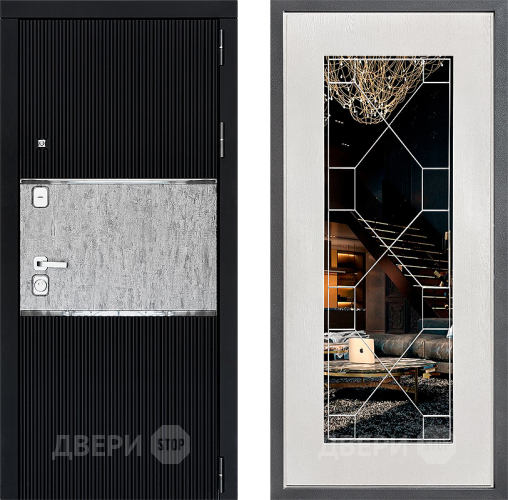 Дверь Дверной континент ДК-13 ФЛ-Тиффани Зеркало Белое дерево в Черноголовке
