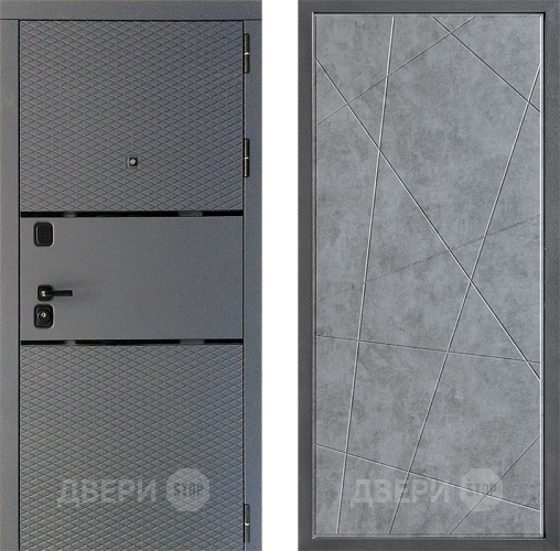 Входная металлическая Дверь Дверной континент Диамант Дизайн ФЛ-655 Бетон серый в Черноголовке