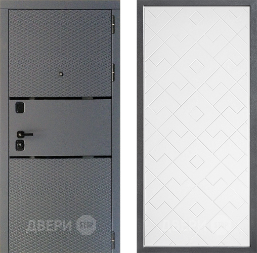 Входная металлическая Дверь Дверной континент Диамант Дизайн ФЛ-Тиффани Белый софт в Черноголовке