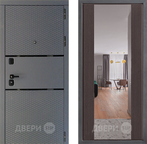 Дверь Дверной континент Диамант Дизайн ФЛЗ-1 Зеркало Венге в Черноголовке