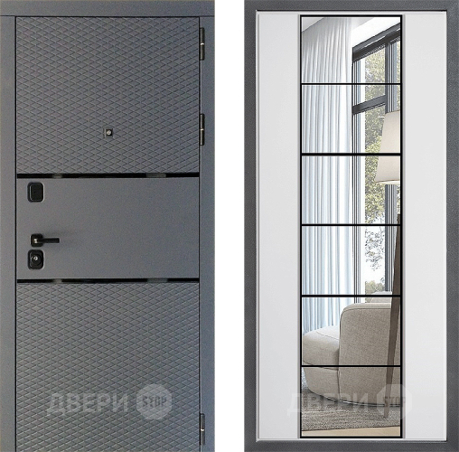 Дверь Дверной континент Диамант Дизайн ФЛЗ-2 Зеркало Белый софт в Черноголовке