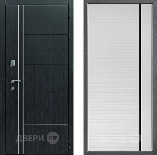 Входная металлическая Дверь Дверной континент Теплолюкс Дизайн ФЛ-757 Черное Стекло Софт милк в Черноголовке