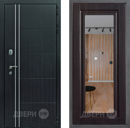 Дверь Дверной континент Теплолюкс Дизайн ФЛЗ Зеркало Венге в Черноголовке