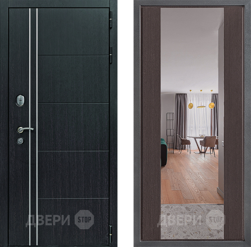 Дверь Дверной континент Теплолюкс Дизайн ФЛЗ-1 Зеркало Венге в Черноголовке