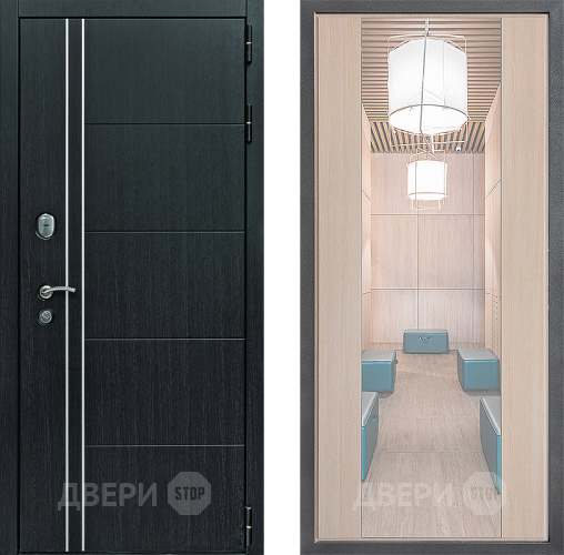 Входная металлическая Дверь Дверной континент Теплолюкс Дизайн ФЛЗ-1 Зеркало Капучино в Черноголовке