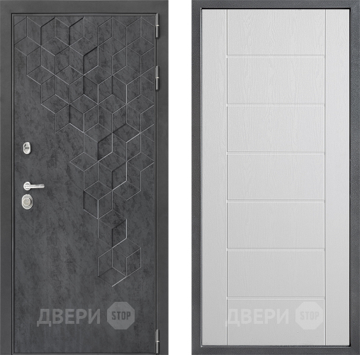 Входная металлическая Дверь Дверной континент ДК-3/713 ФЛ-Лайн Белое дерево в Черноголовке