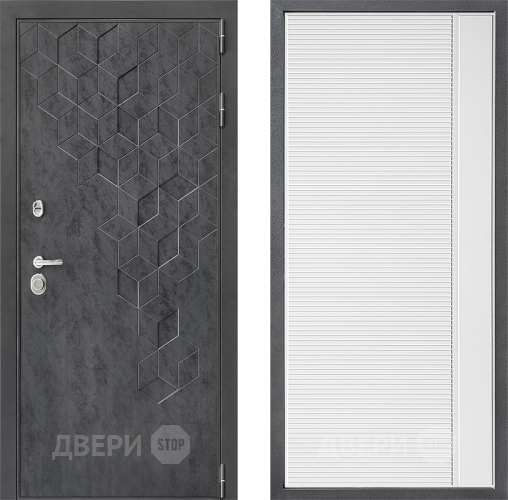 Входная металлическая Дверь Дверной континент ДК-3/713 ФЛ-757 Белое Стекло Софт милк в Черноголовке