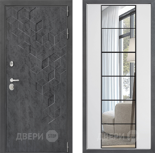 Дверь Дверной континент ДК-3/713 ФЛЗ-2 Зеркало Белый софт в Черноголовке