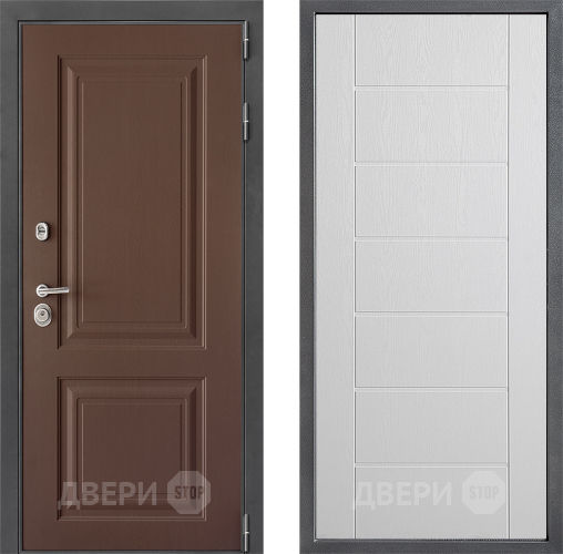 Входная металлическая Дверь Дверной континент ДК-3/729 ФЛ-Лайн Белое дерево в Черноголовке