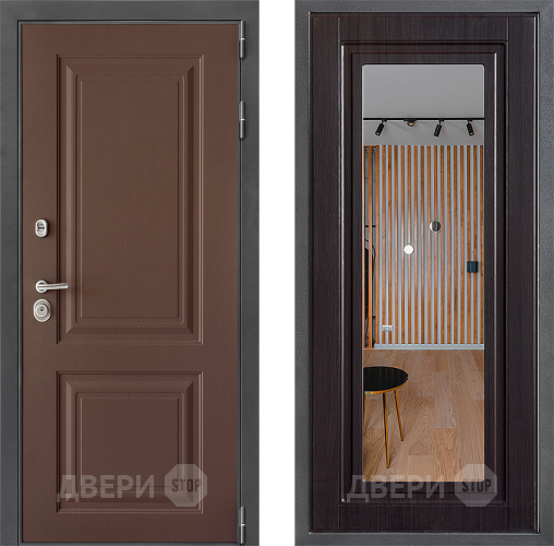 Входная металлическая Дверь Дверной континент ДК-3/729 ФЛЗ Зеркало Венге в Черноголовке