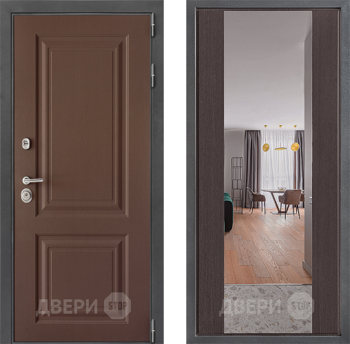 Входная металлическая Дверь Дверной континент ДК-3/729 ФЛЗ-1 Зеркало Венге в Черноголовке