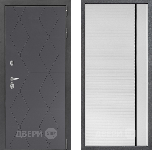 Входная металлическая Дверь Дверной континент ДК-3/744 ФЛ-757 Черное Стекло Софт милк в Черноголовке