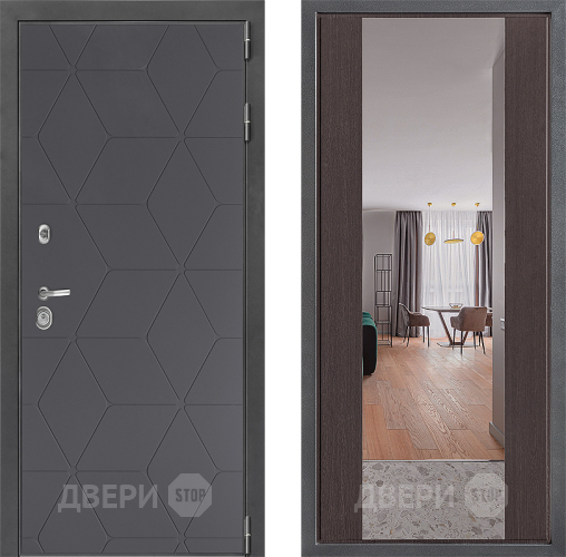Входная металлическая Дверь Дверной континент ДК-3/744 ФЛЗ-1 Зеркало Венге в Черноголовке