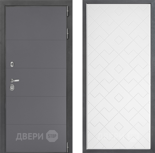 Входная металлическая Дверь Дверной континент ДК-3/649 ФЛ-Тиффани Белый софт в Черноголовке