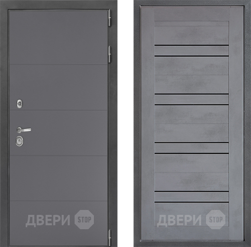Входная металлическая Дверь Дверной континент ДК-3/649 ФЛ-49 Бетон серый в Черноголовке