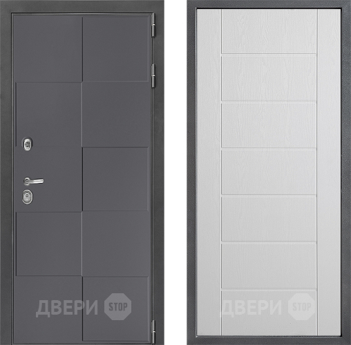 Входная металлическая Дверь Дверной континент ДК-3/606 ФЛ-Лайн Белое дерево в Черноголовке