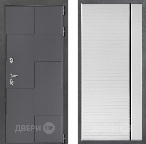 Входная металлическая Дверь Дверной континент ДК-3/606 ФЛ-757 Черное Стекло Софт милк в Черноголовке