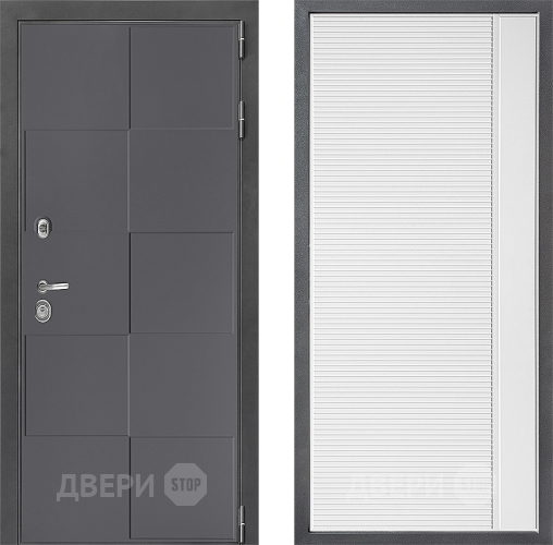 Входная металлическая Дверь Дверной континент ДК-3/606 ФЛ-757 Белое Стекло Софт милк в Черноголовке