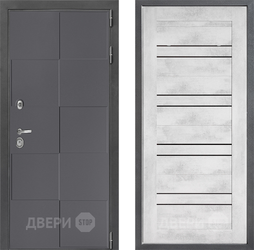 Входная металлическая Дверь Дверной континент ДК-3/606 ФЛ-49 Бетон снежный в Черноголовке