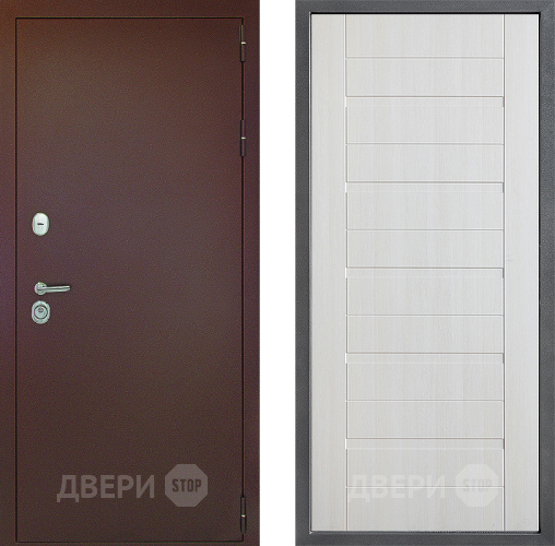Входная металлическая Дверь Дверной континент Рубикон Медь Дизайн ФЛ-70 Лиственница белая в Черноголовке