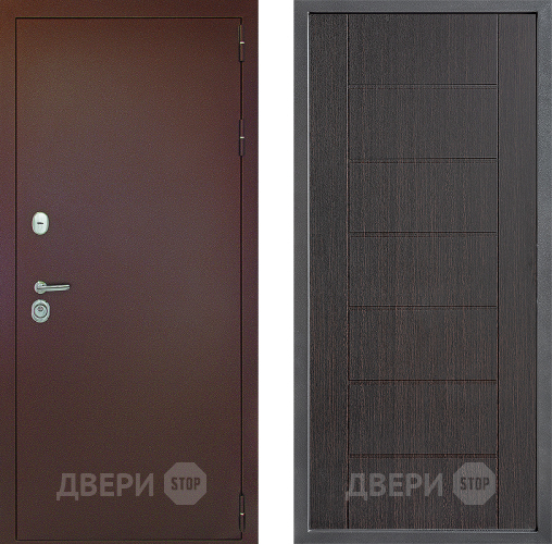 Входная металлическая Дверь Дверной континент Рубикон Медь Дизайн ФЛ-Лайн Венге в Черноголовке