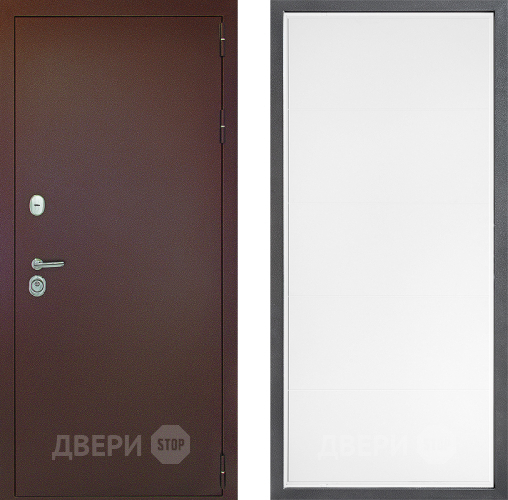 Входная металлическая Дверь Дверной континент Рубикон Медь Дизайн ФЛ-649 Белый софт в Черноголовке